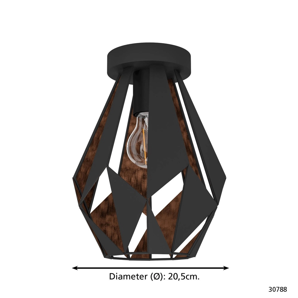 Deckenlampe Carlton 1 Ø 20cm – schwarz Eglo 9002759307882