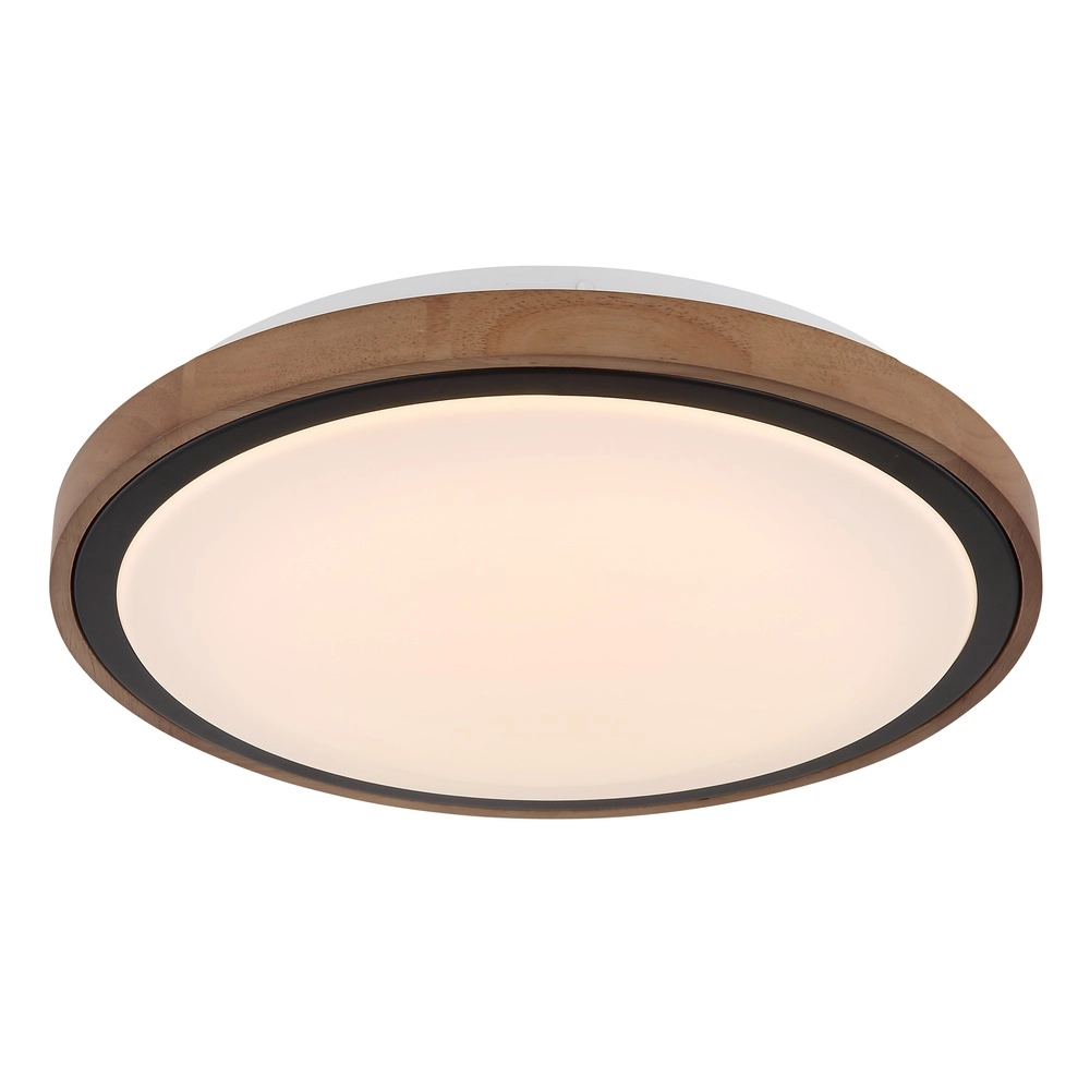 Deckenlampe Bruno Ø 36cm schwarz mit Holz Globo 9007371474592