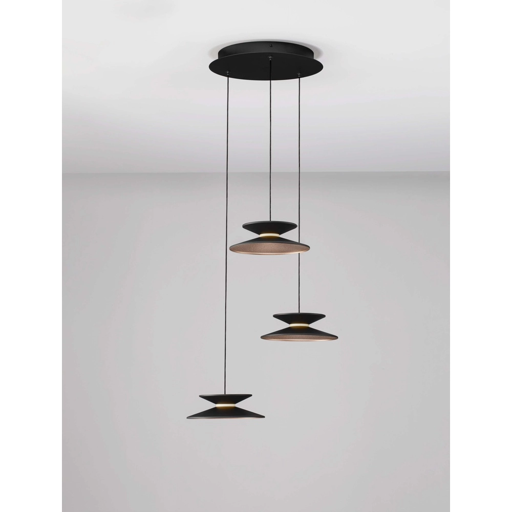 Design-Pendelleuchte Morfi 3-flammig schwarz Lyora 5212017458476
