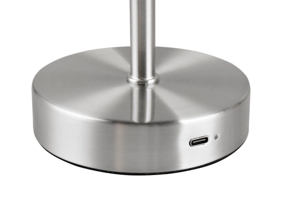Wiederaufladbare Tischlampe Jeff mattes Nickel Trio 4017807601589
