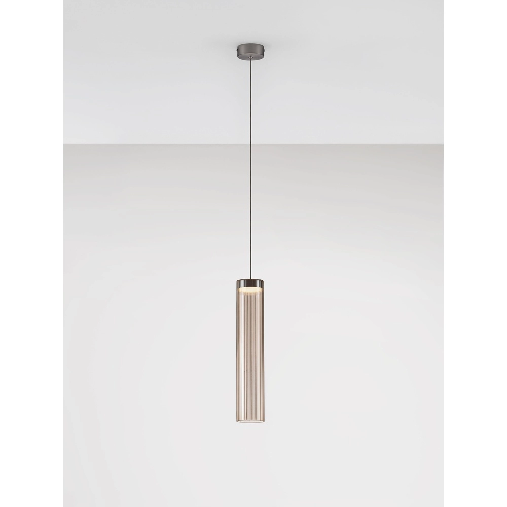 Design-Pendellampe Brielle Anthrazit mit Mokka-Glas Lyora 5212017495419