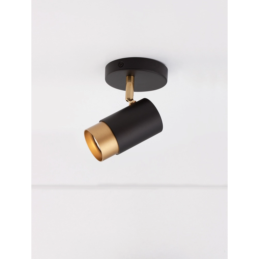 Deckenstrahler Pogno Single schwarz mit gold Lyora 5212017430830