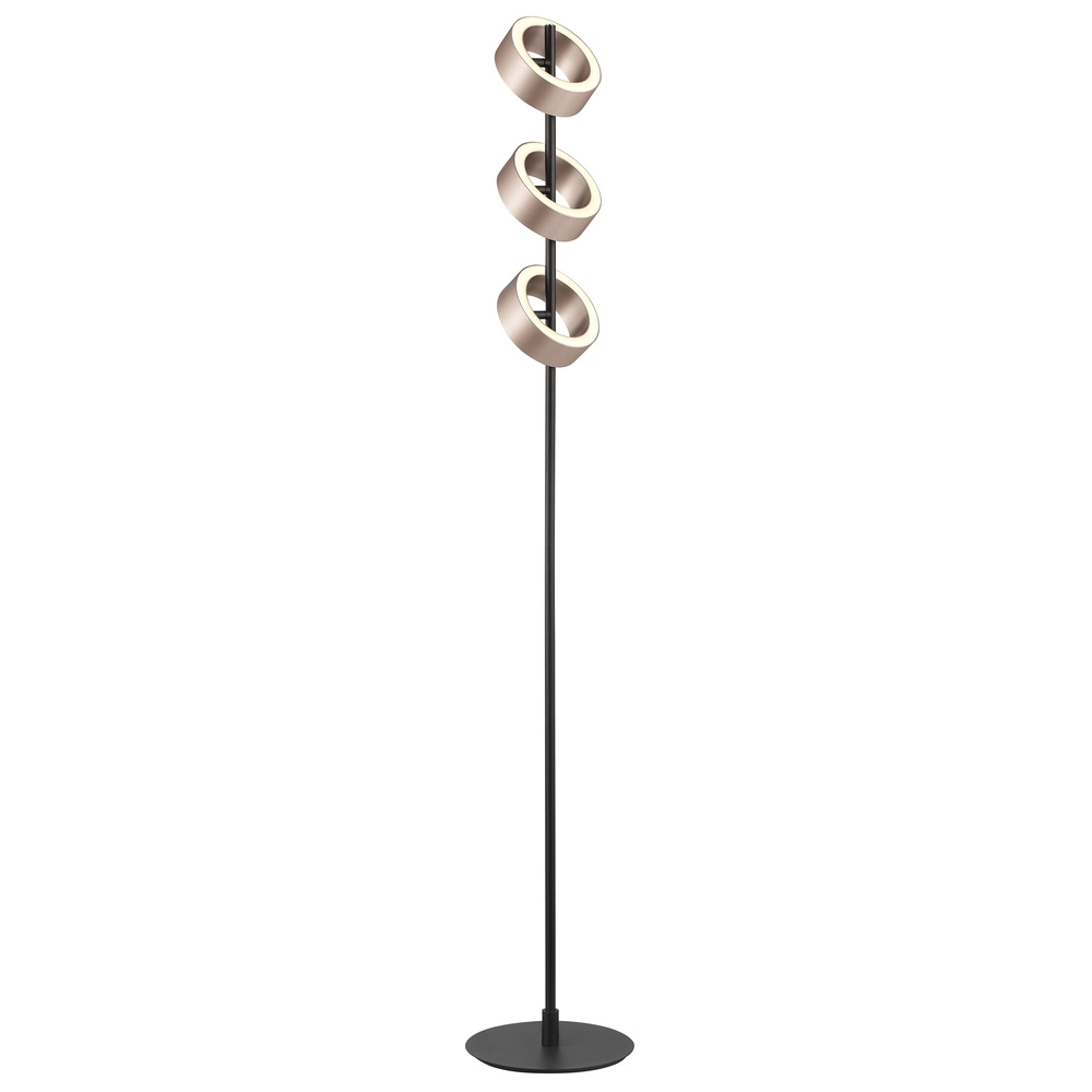 Design-Stehlampe Axion Schwarz mit Braun