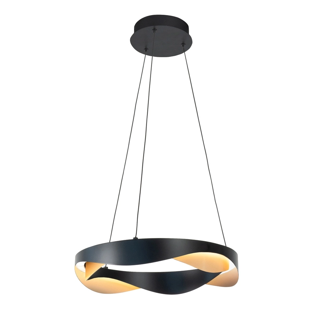 Design-Pendelleuchte Ascoli schwarz mit gold Ø 40cm