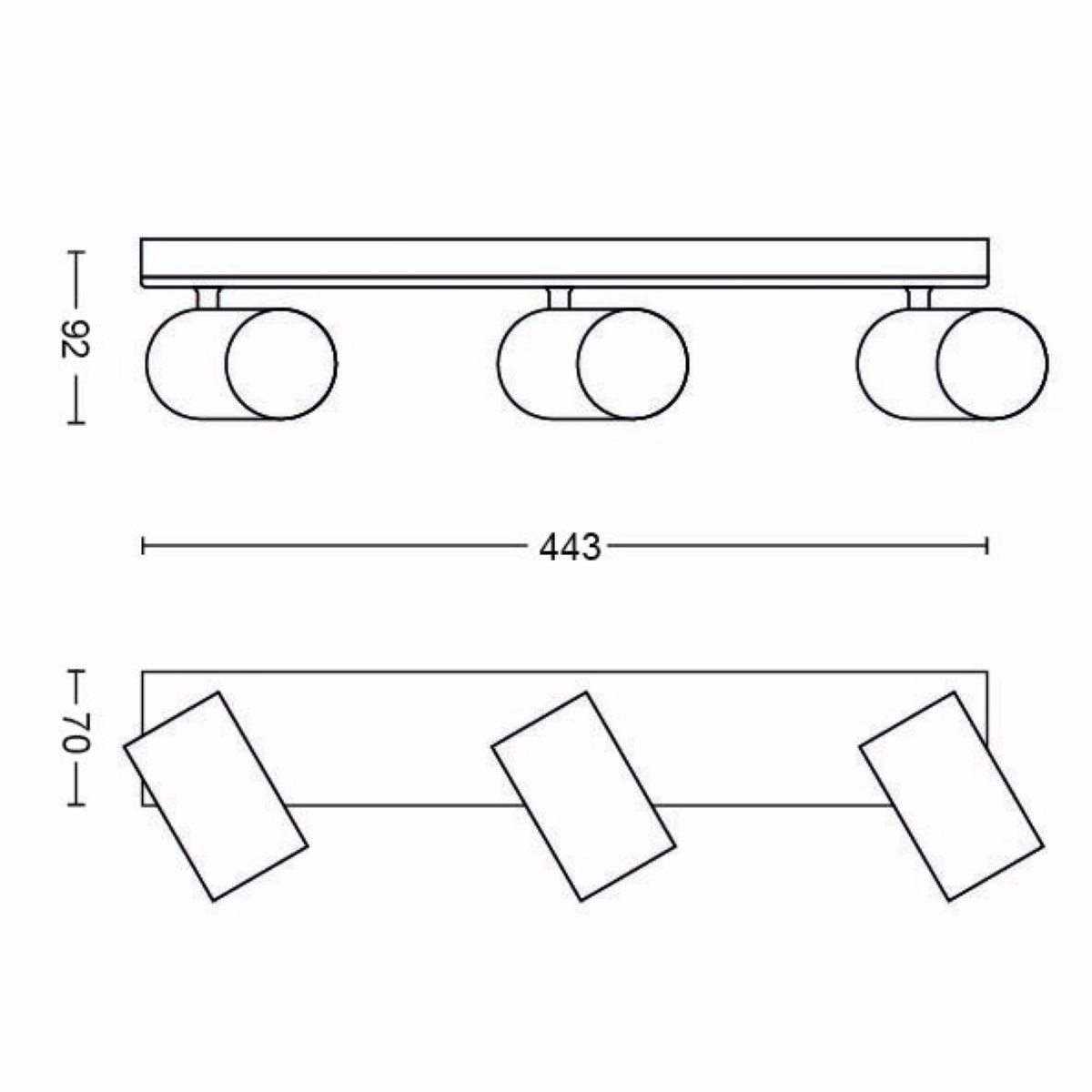 Strahler Kosipo 3-Licht-Schwarz Philips 8718696164921