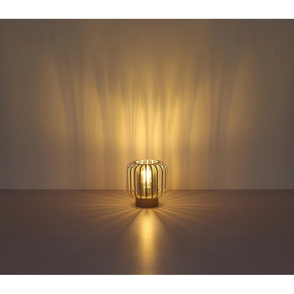 Tischlampe Alfred sandbraun Ø 18cm Globo 9007371522613