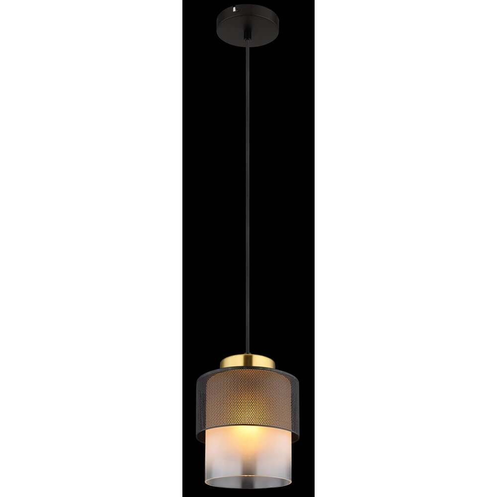 Pendelleuchte Olga 1-hell schwarz mit Mesh Globo 9007371452484