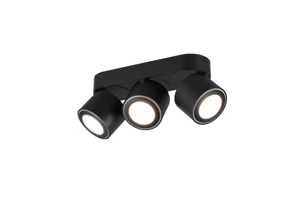 Schwarzer LED-Scheinwerfer Taurus 3-Licht Trio 4017807473698