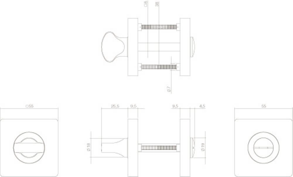 Verschluss der Toilette Tira Quadratisch Schwarz Intersteel 8714186408742