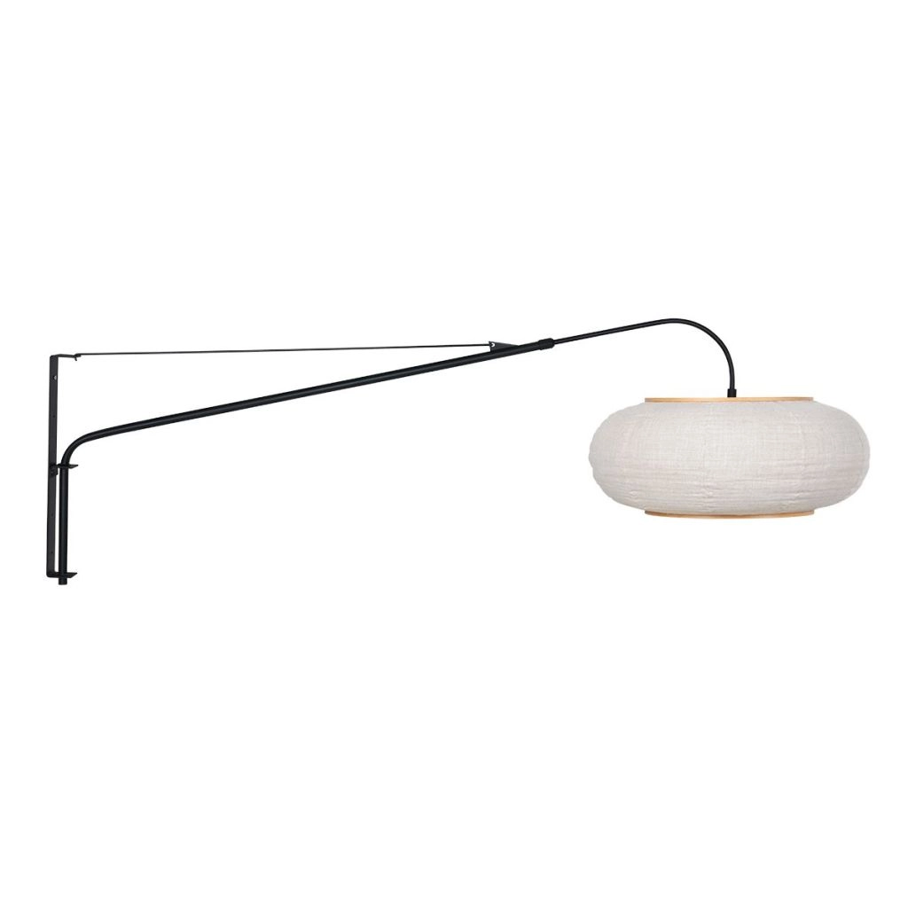 Wandlampe schwarz Silva Alba mit weißem Farbton Ø60 cm Steinhauer 8712746185218