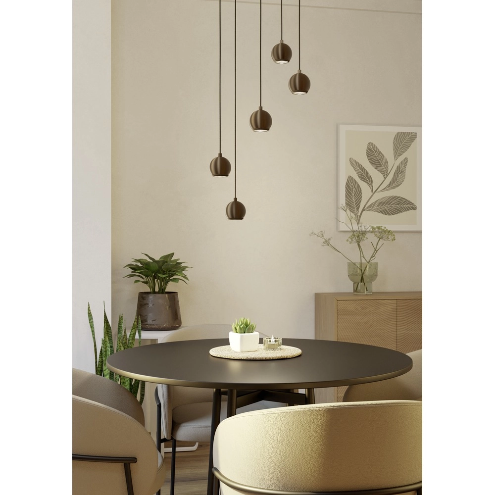 Design-Pendellampe Bimeda 1 Dunkelbronze 5-Lichter