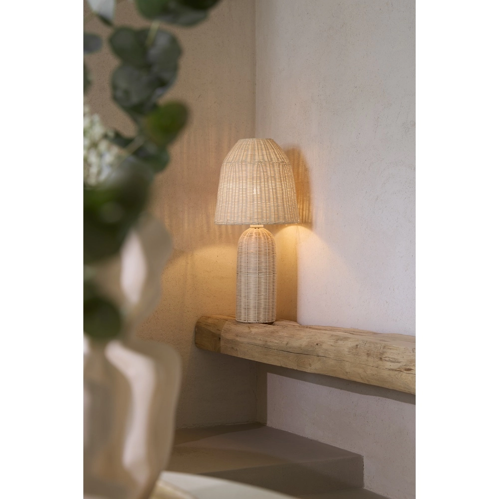 Rattan-Tischlampe Mandor Ø 28,5 cm – dunkles Rattan Light & Living 8717807820541