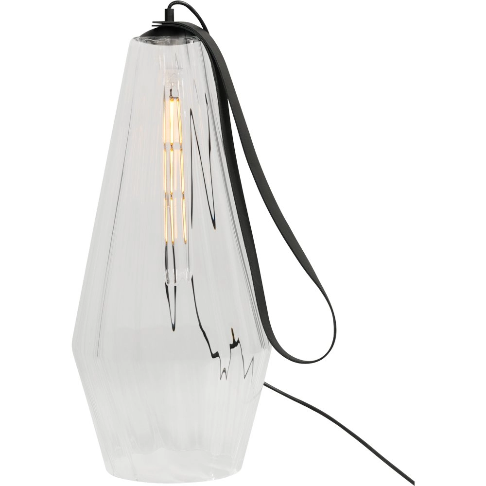 Tischlampe schwarz Diamond 80cm mit Klarglas