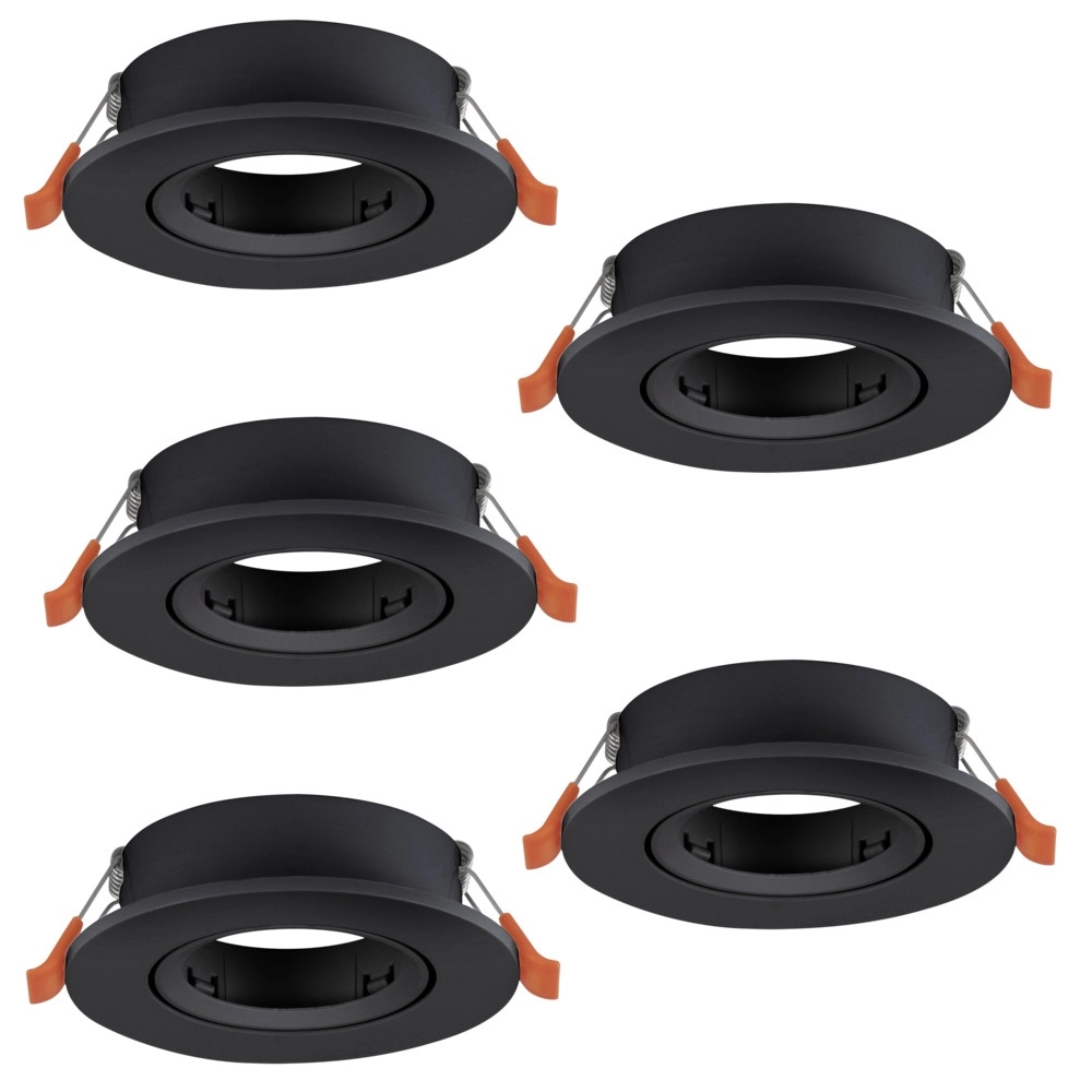 Set mit 5 Einbaustrahlern Barranco schwarz Ø 9cm