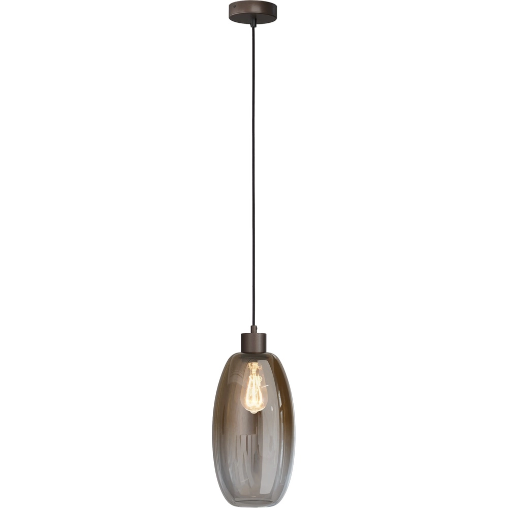Glas-Pendellampe Olive Ø 18,5 cm – Kakao