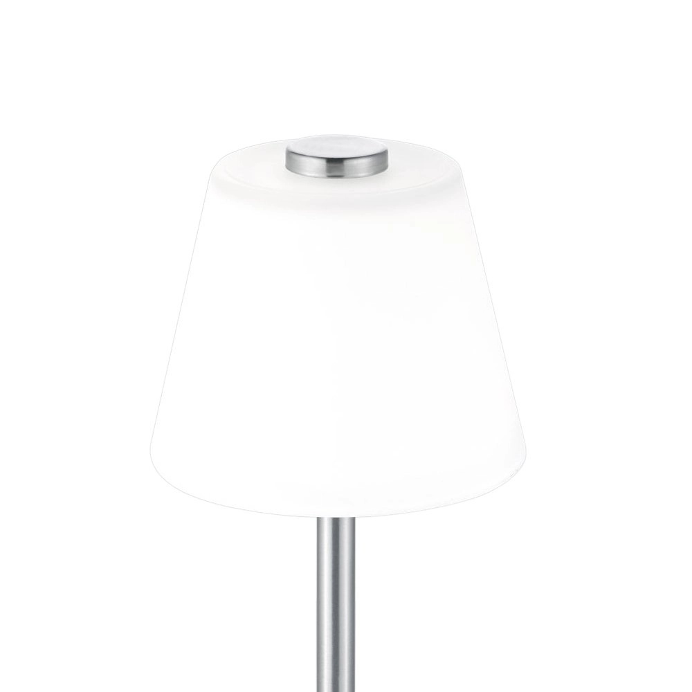 LED Tischlampe Lampenschirm Emerald Edelstahl mit Weiß Trio 4017807371727