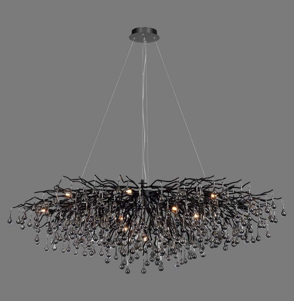 Großer Kronleuchter Icicle Schwarz Paul Neuhaus 4012248377543