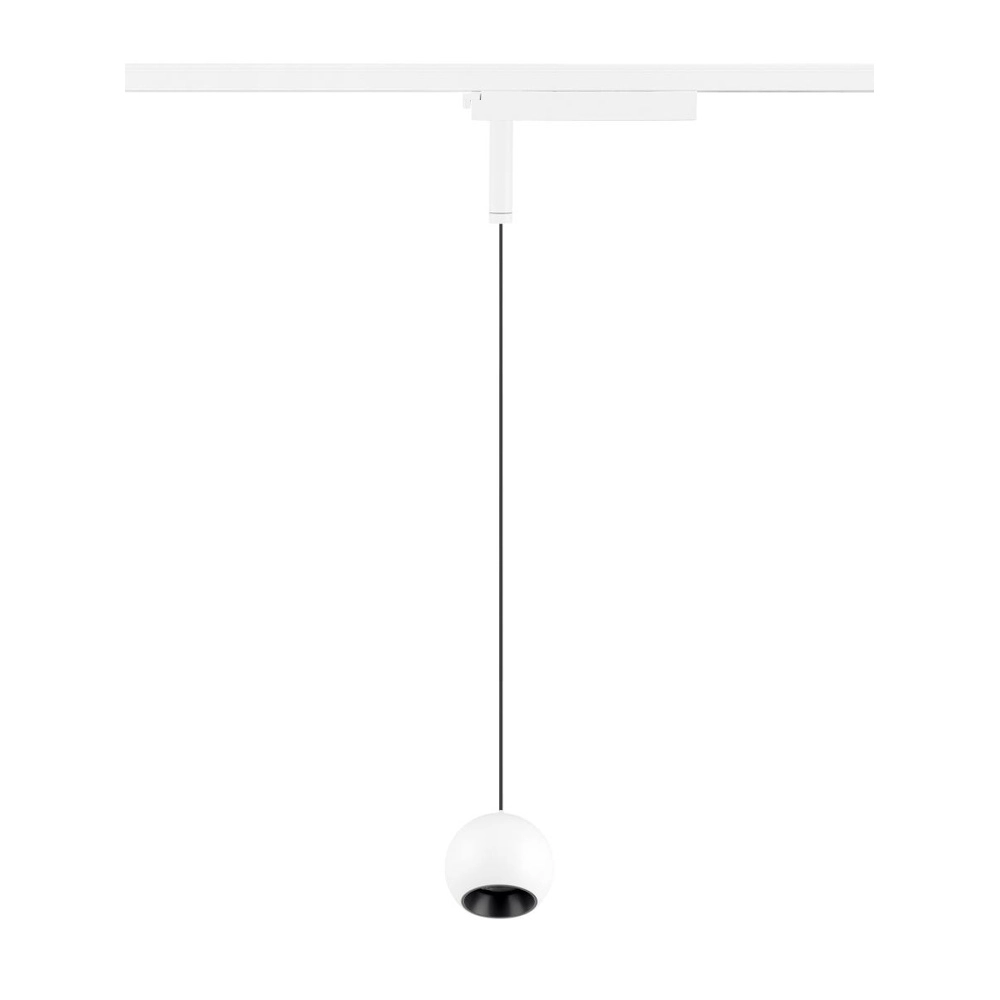 Pendelleuchte für Schiene Light Eye 2.0 1-phasig weiß mit schwarz 2700K SLV 4024163315715