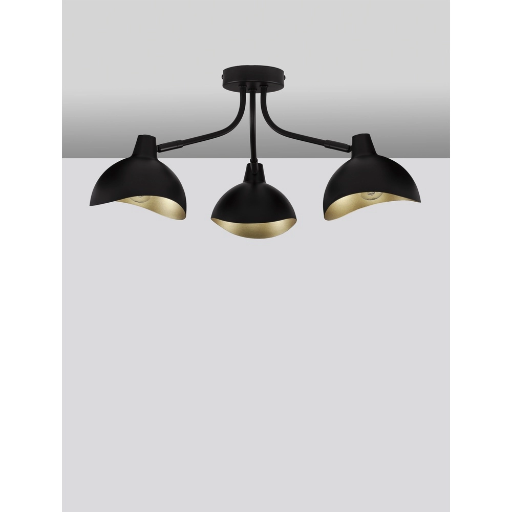 Deckenlampe Geti M schwarz mit goldener Innenseite