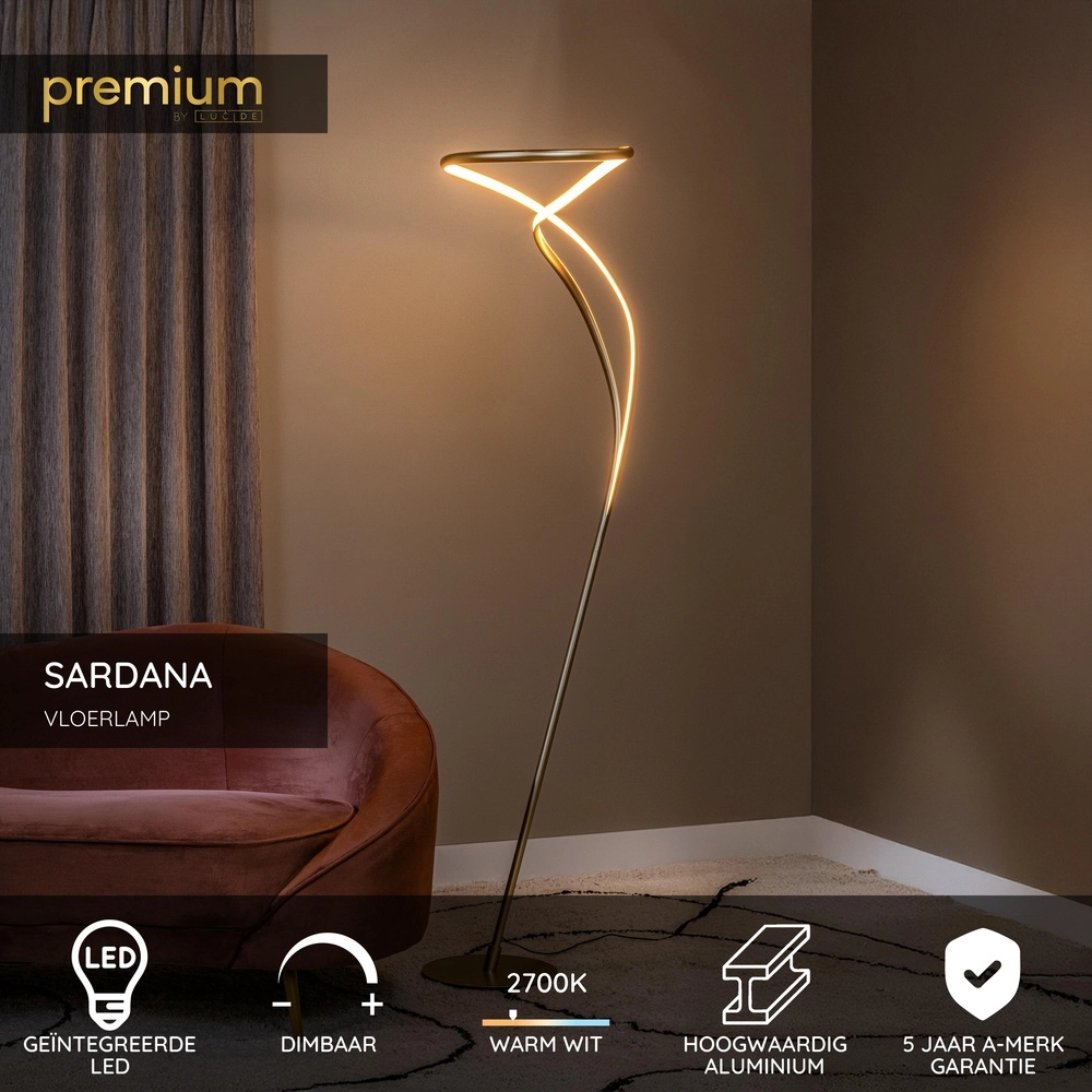 Stehlampe Sardana Design Gold Premium by Lucide 5411212560261