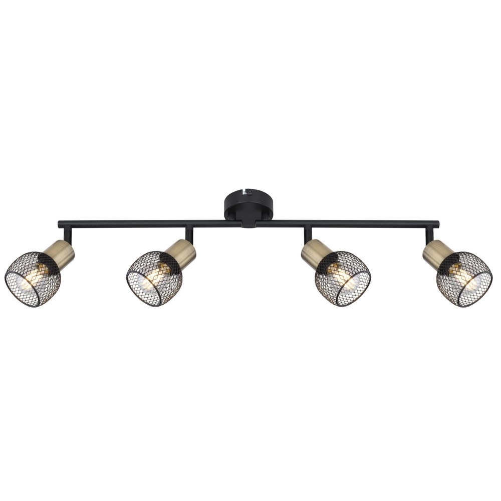 Deckenlampe Fiastra 4-helliges Schwarz mit Mesh Globo 9007371418121