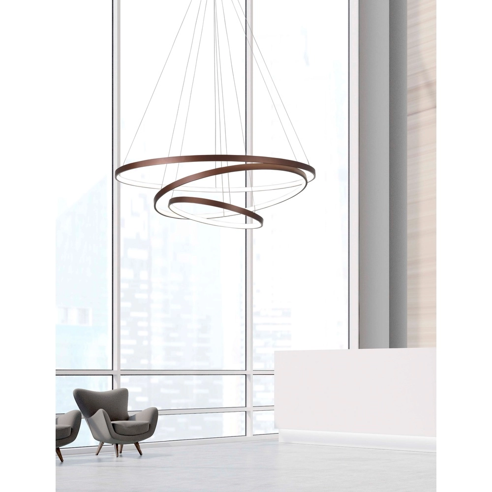 Design-Pendelleuchte Ferrol Kaffee Braun Dreibett Lyora 5212017407238