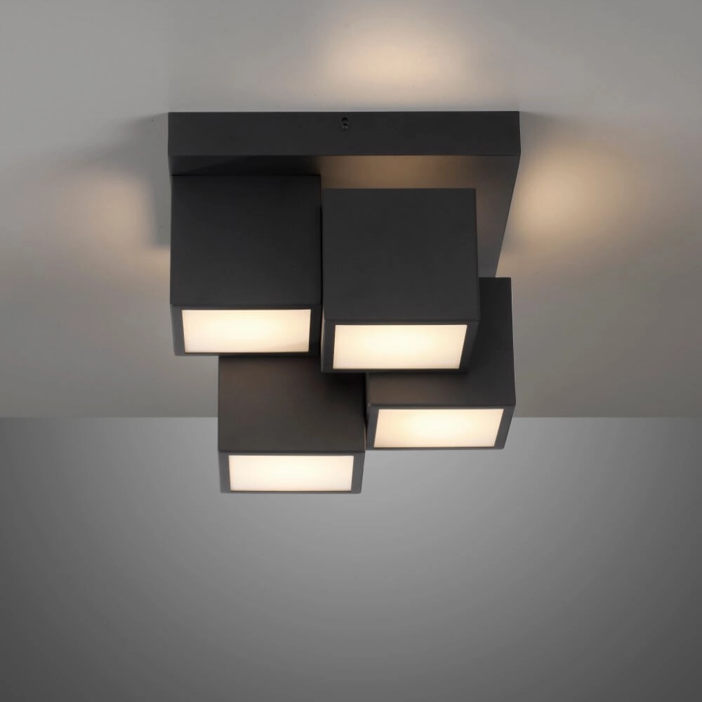 Schwarze Deckenleuchte Tetris Schwarz Just Light 4043689004538