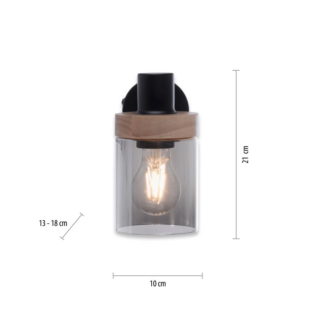 Wandleuchte Pasqual Schwarz Just Light 4043689986100