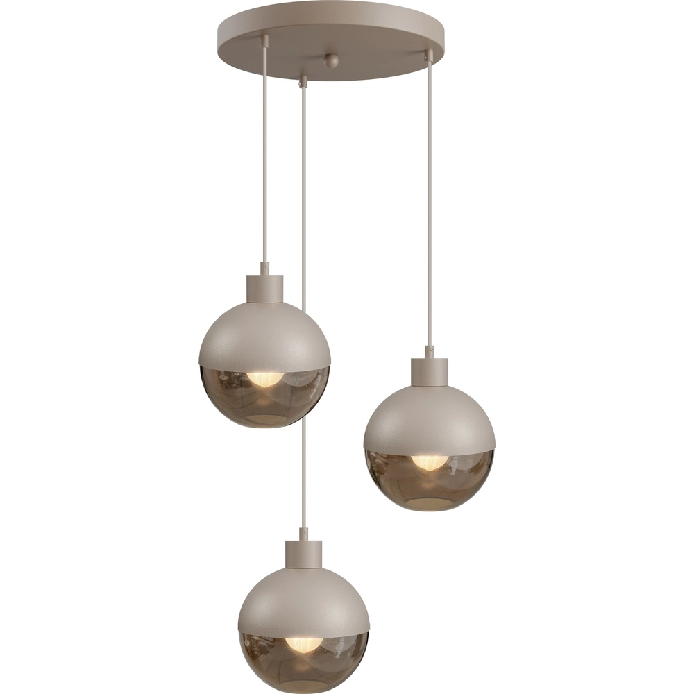 Design-Pendellampe Opera 3-Licht beige Terra Ø 35cm