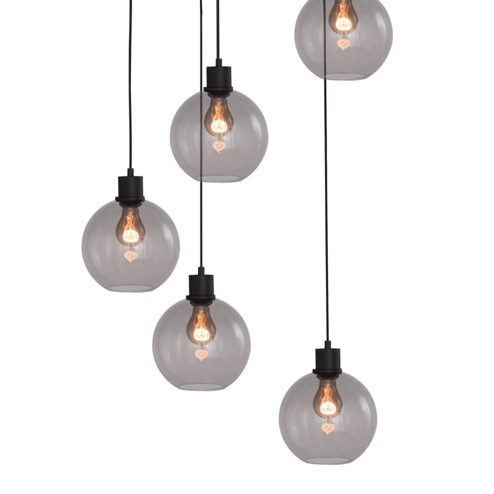 Vide-Hängelampe Lazise 5x Ø 20cm schwarz Masterlight 8718121303550