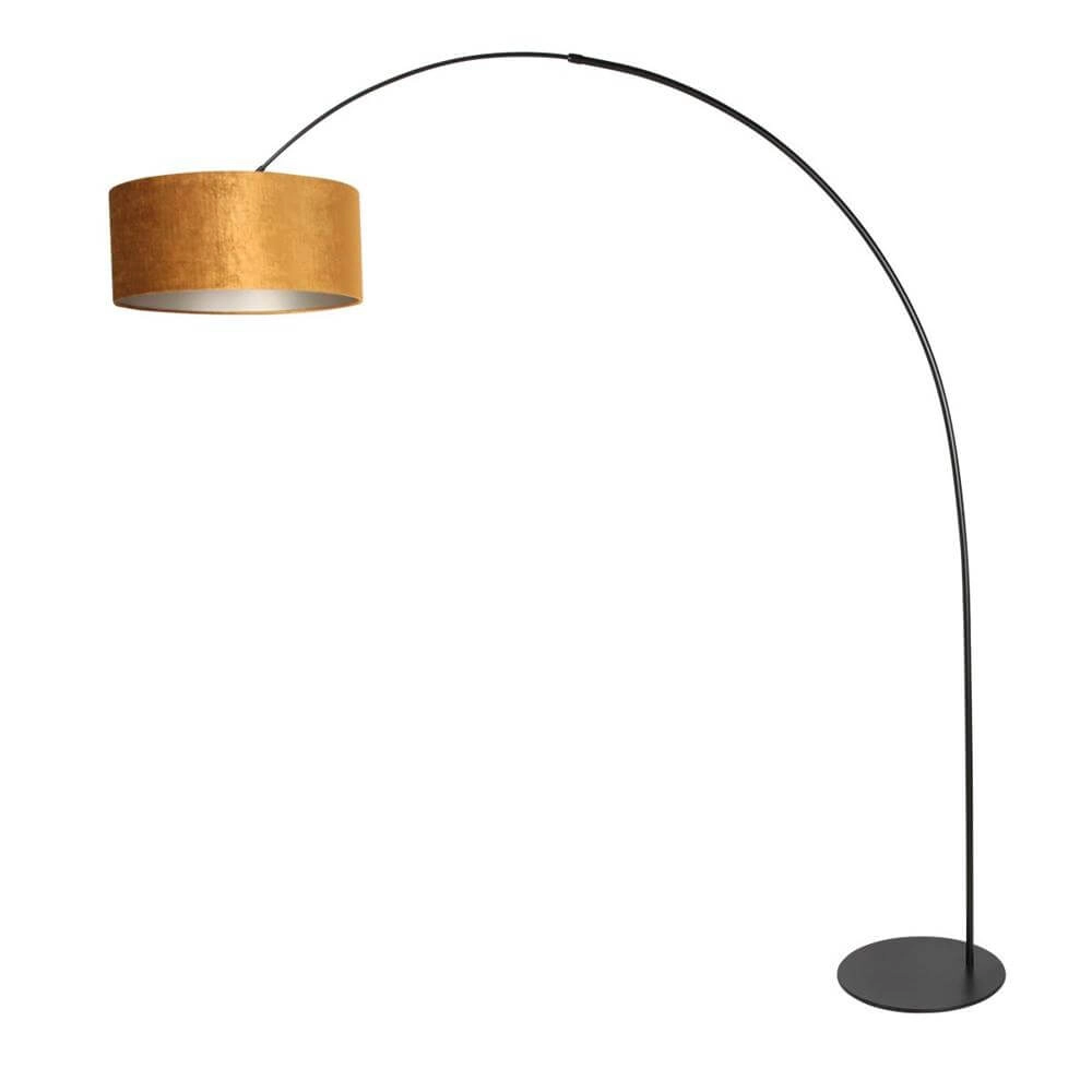 Stehlampe Curve schwarz mit Goldton Ø 50cm Steinhauer 8712746179453
