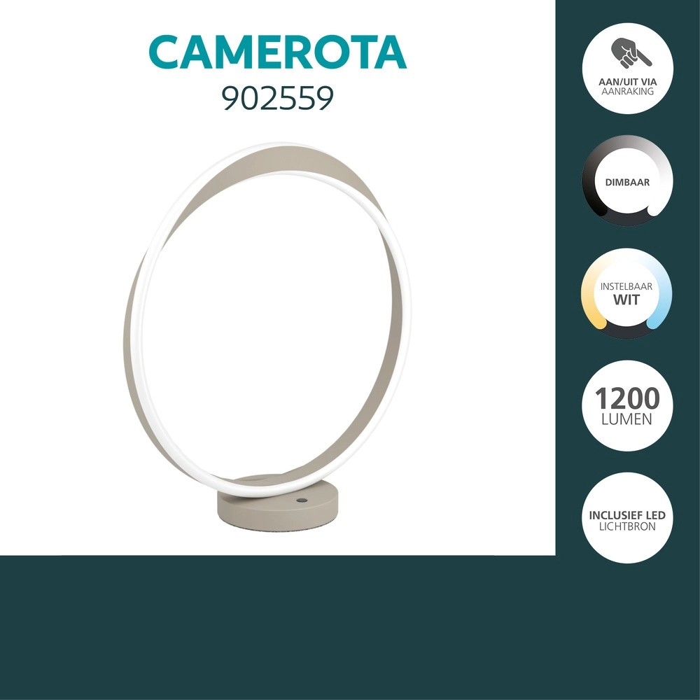 Design-Tischlampe Camerota Sandbraun Eglo 9008606391356