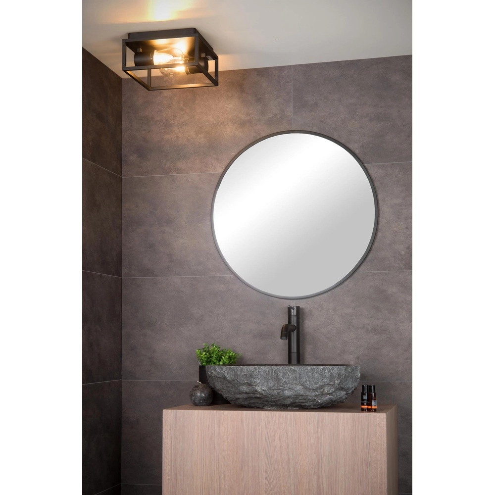 Schwarze Wandlampe Carlyn 2-Licht Badezimmer IP54 Lucide 5411212271709