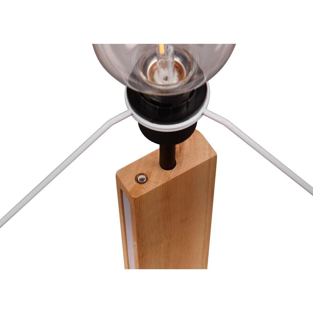 Stehlampe Rahul Design schwarz mit Holz Trio 4017807600476