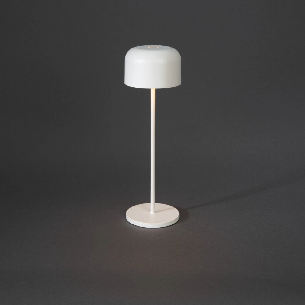 Weiße Tischlampe Lille wiederaufladbar KonstSmide 7318307834253