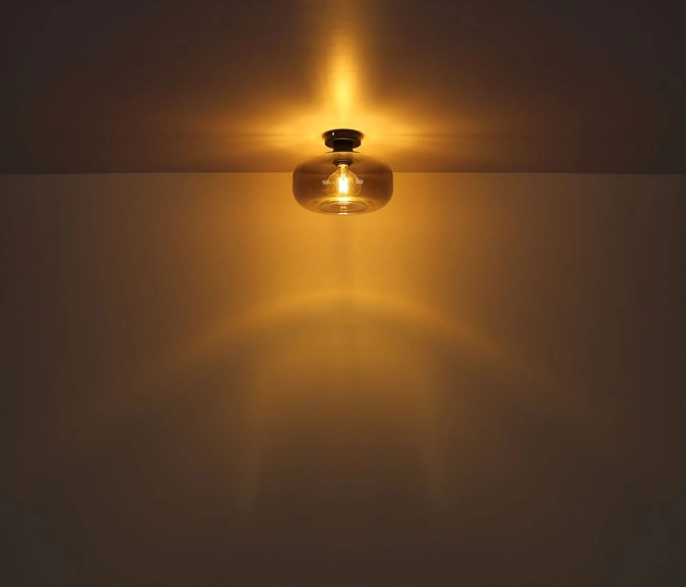Schwarze Deckenlampe Giuseppe Rauchglas Globo 9007371432226