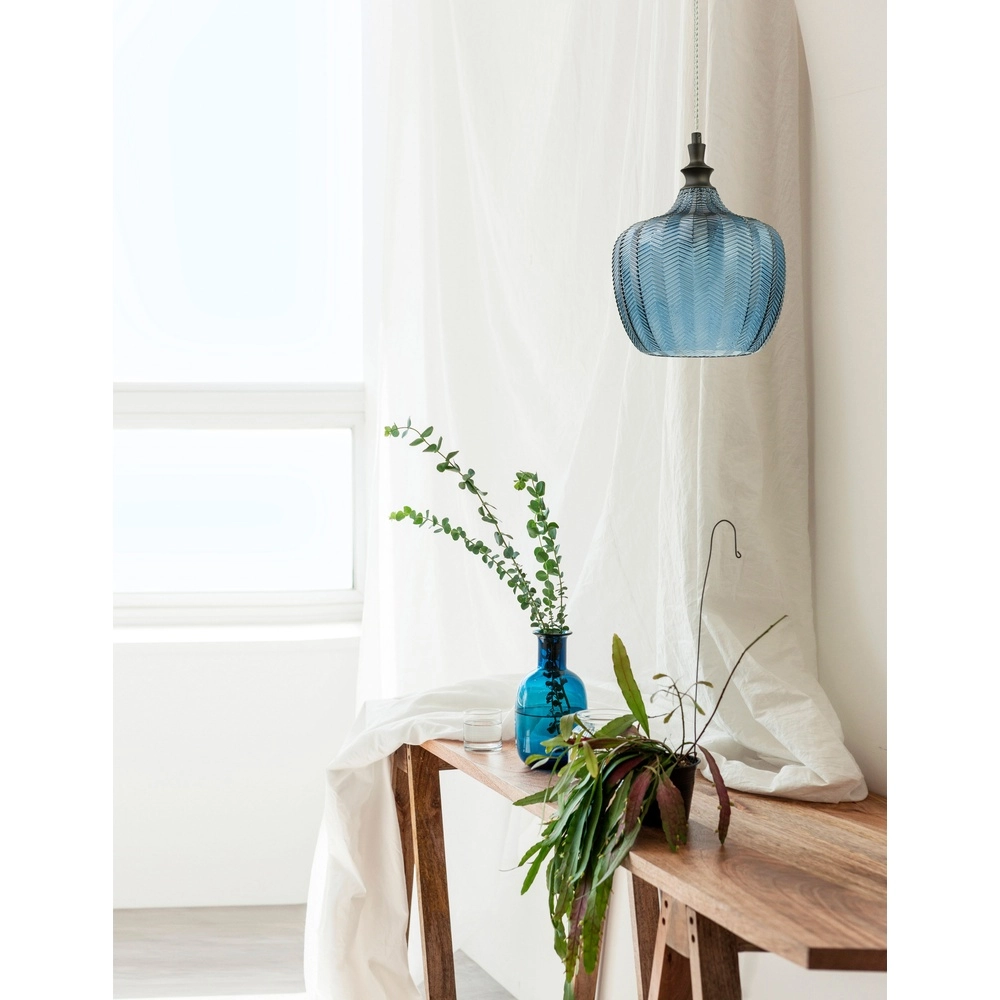 Pendelleuchte Loni blaues Glas Lyora 5212017423061
