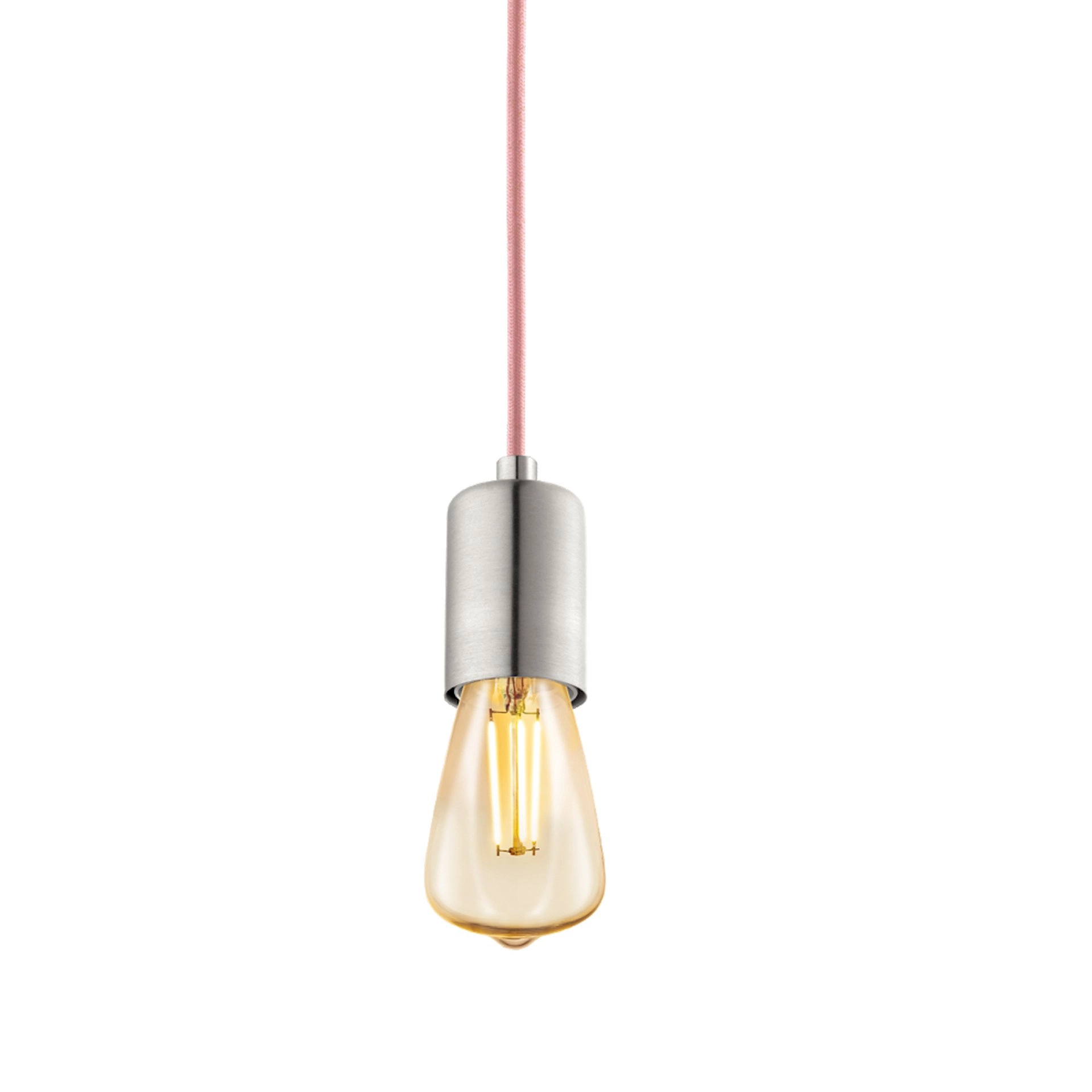 Pendelleuchte Yorth Shuttle -Nickel mit rosa Kabel