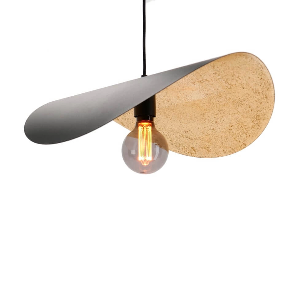 Schwarze Hängelampe Saceda mit Gold Ø 53cm