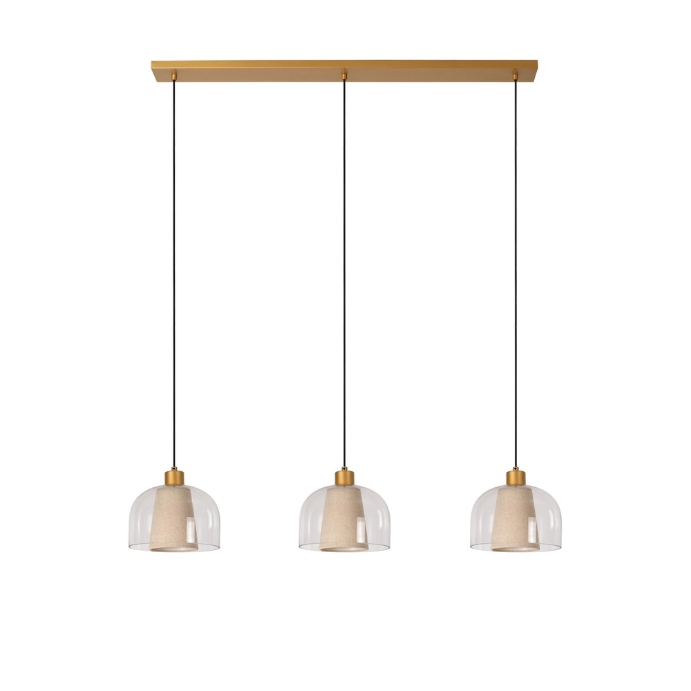 Design-Pendellampe Gunhild 3-helle goldene Gerade