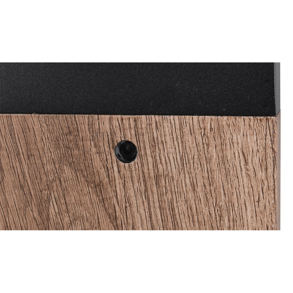 Gartenleuchte Ardila schwarz mit Holz 100cm Trio 4017807603453