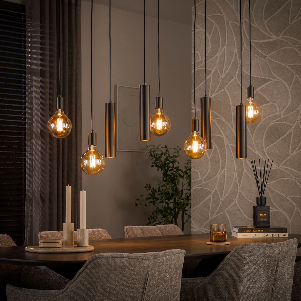 Design-Pendellampe Senso 9-helles Sienabraun