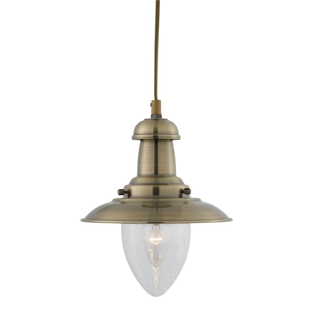 Ø 18cm Hängelampe Fisherman Antike Bronze