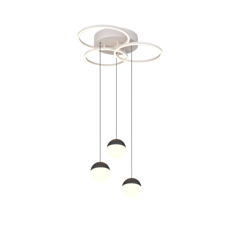 Graue Pendellampe Larino Runddesign
