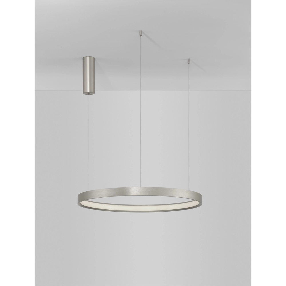 Runde Pendelleuchte Perrine silbergrau Ø 60cm