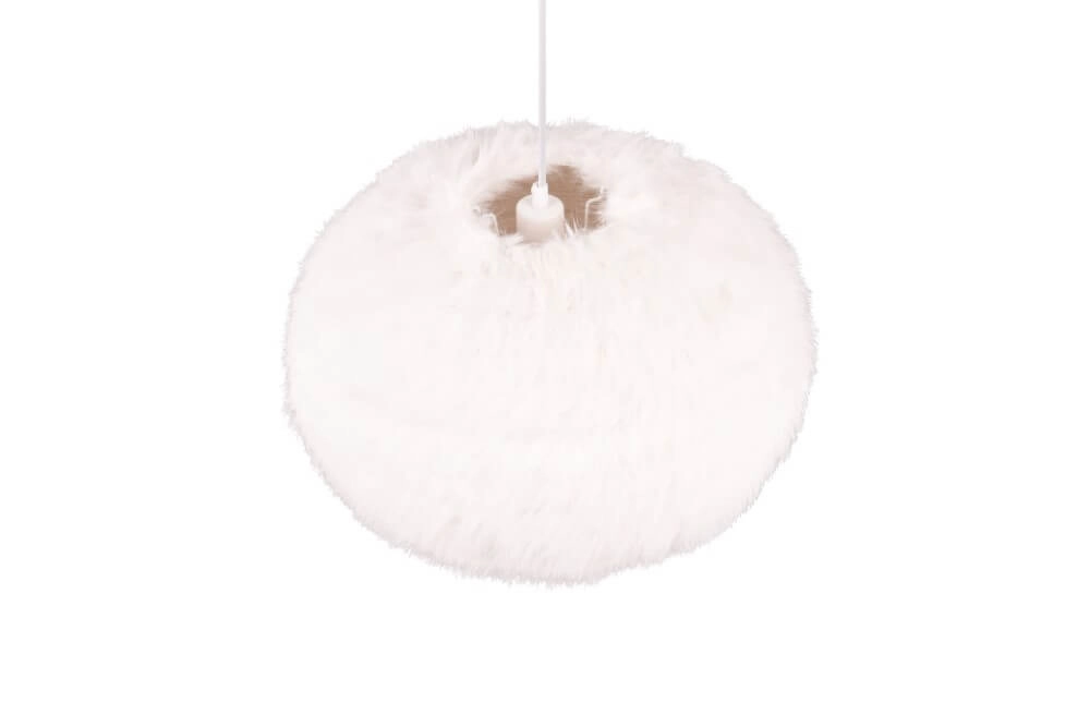 Hängelampe aus Stoff Furry creme Ø 50cm Trio 4017807600117