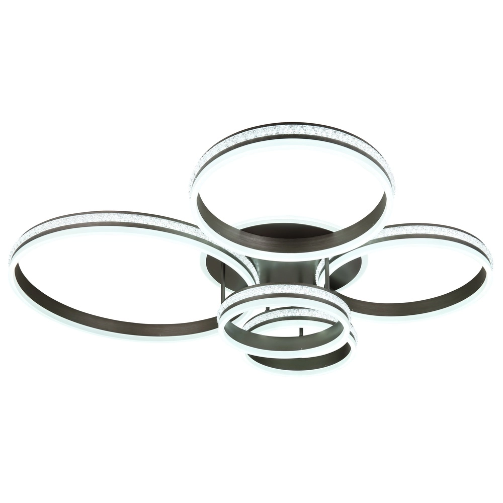 Design-Deckenlampe Grouni 5 Ringe mit Titan gebürstet Globo 9007371457991
