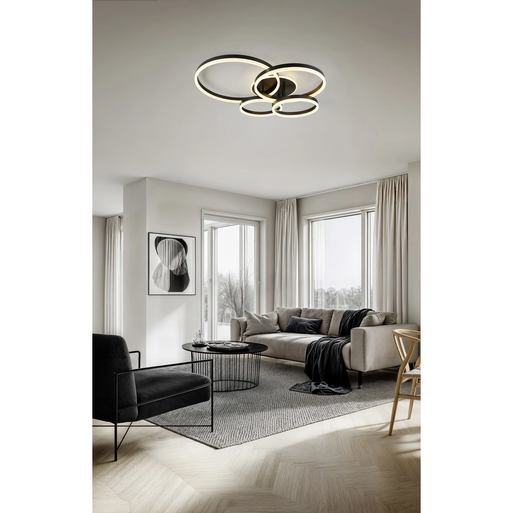 Deckenlampe Drake schwarz modern Trio 4017807657807