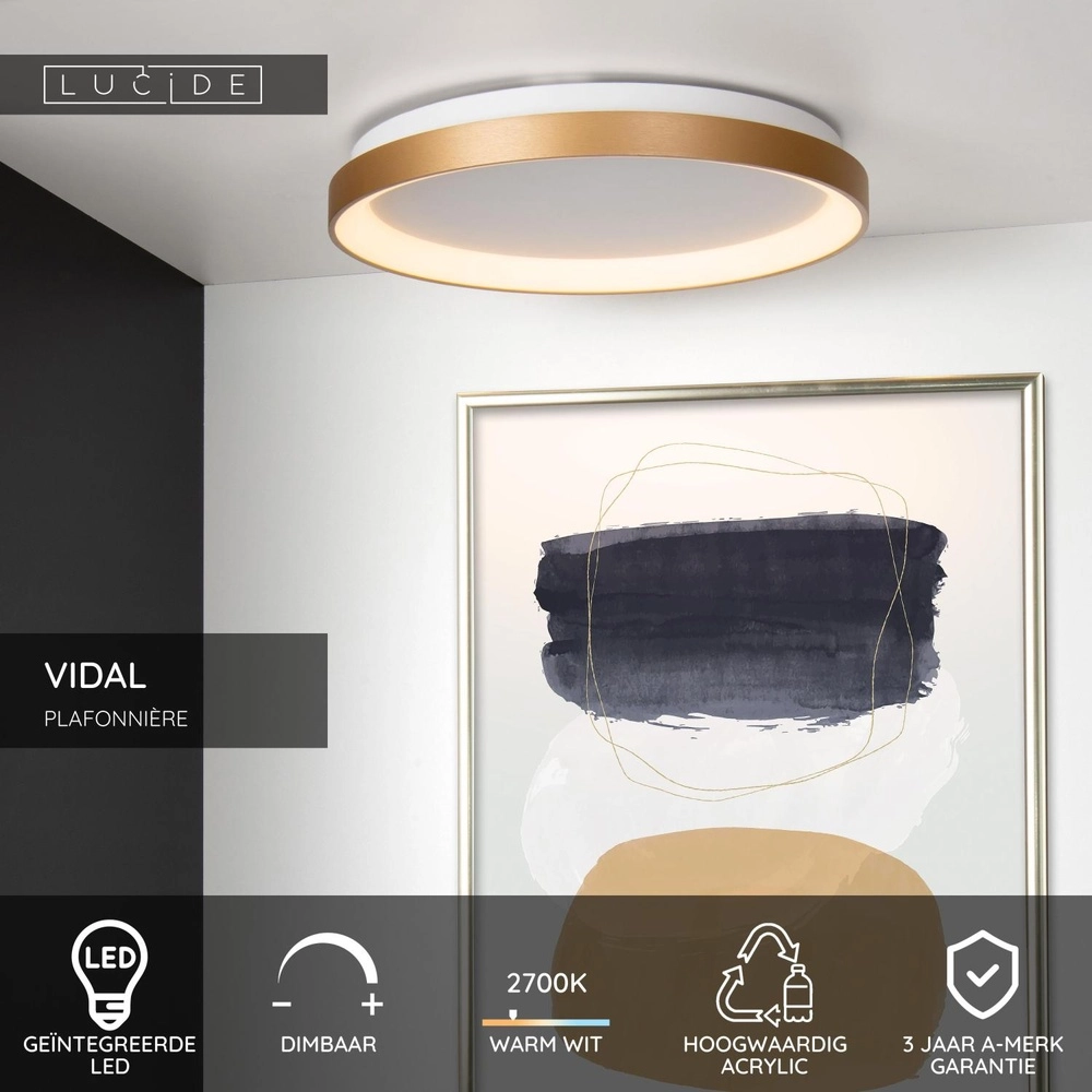 Deckenlicht Vidal Ø 48 cm Gold Lucide 5411212460837