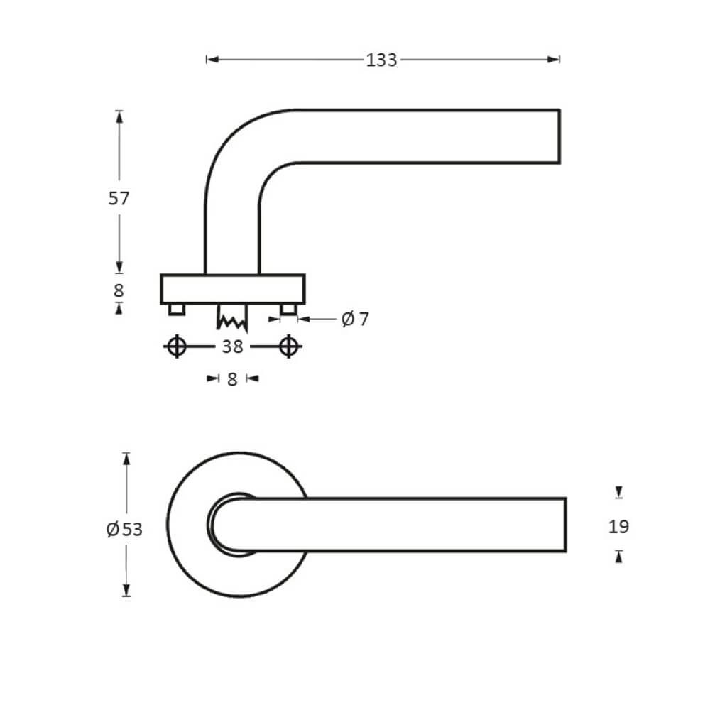 Türklinke Lisa 90 auf Rosette Edelstahl Intersteel 8714186129999